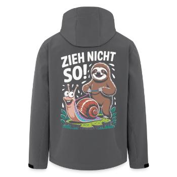 Lustiges Faultier zieht Schnecke Zieh nicht so - Recycelte Männer Softshell-Jacke von Stanley/Stella - Schwarz - Hinten - AI Model Male 185 light (185cm)