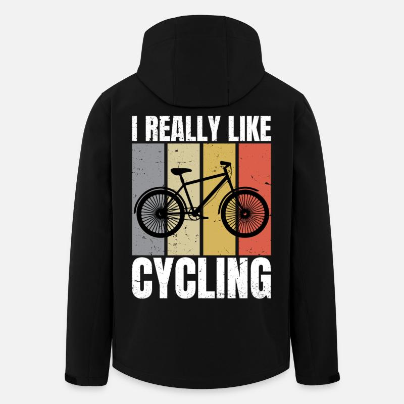 I Really Like Cycling Retro Loves Cycling Cyclist - Recycelte Männer Softshell-Jacke von Stanley/Stella - Schwarz