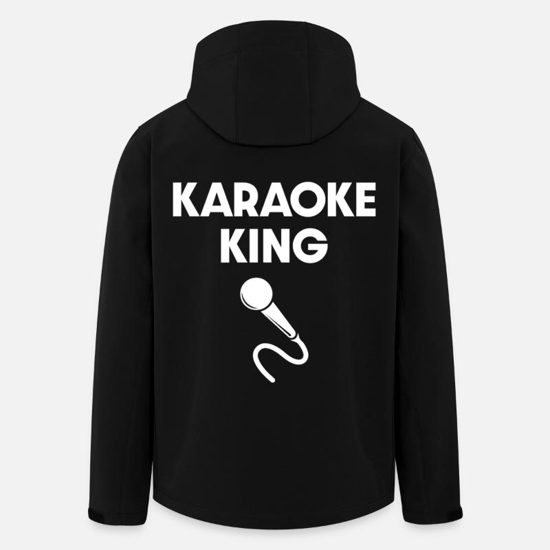 Karaoke King Mikrofon - Recycelte Männer Softshell-Jacke von Stanley/Stella - Schwarz