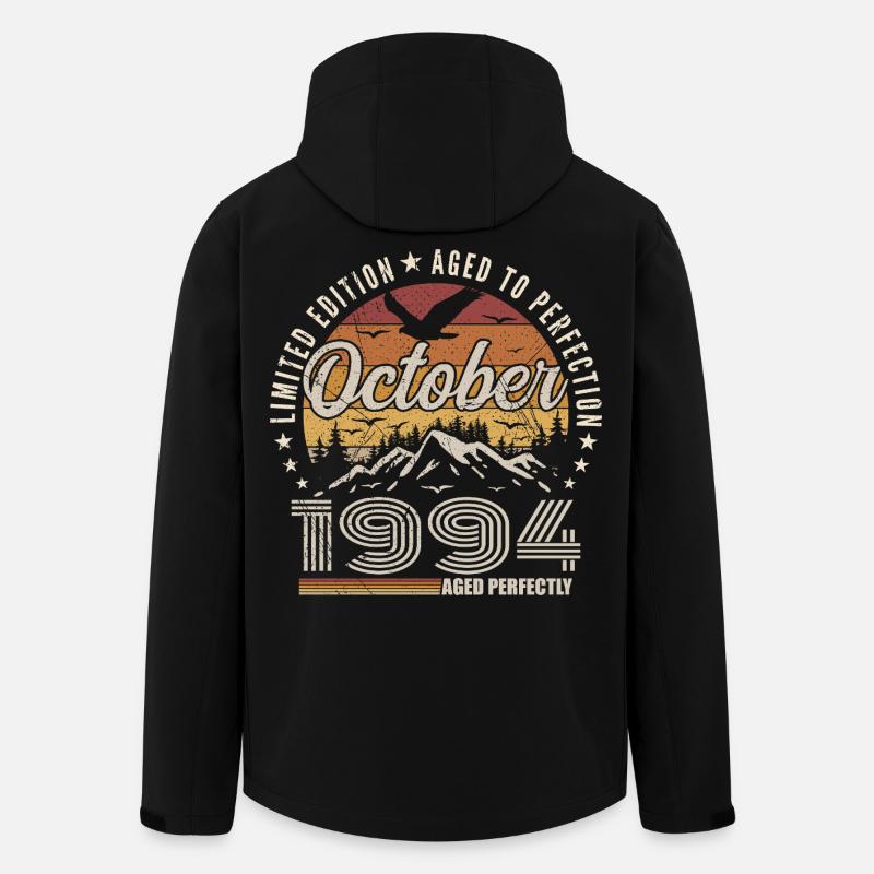 Octobre 1994 Cadeau Anniversaire - Octobre 1994 - Veste softshell homme en polyester recyclé Stanley/Stella - noir