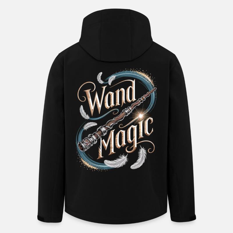 Conception de baguette magique murale - Veste softshell homme en polyester recyclé Stanley/Stella - noir