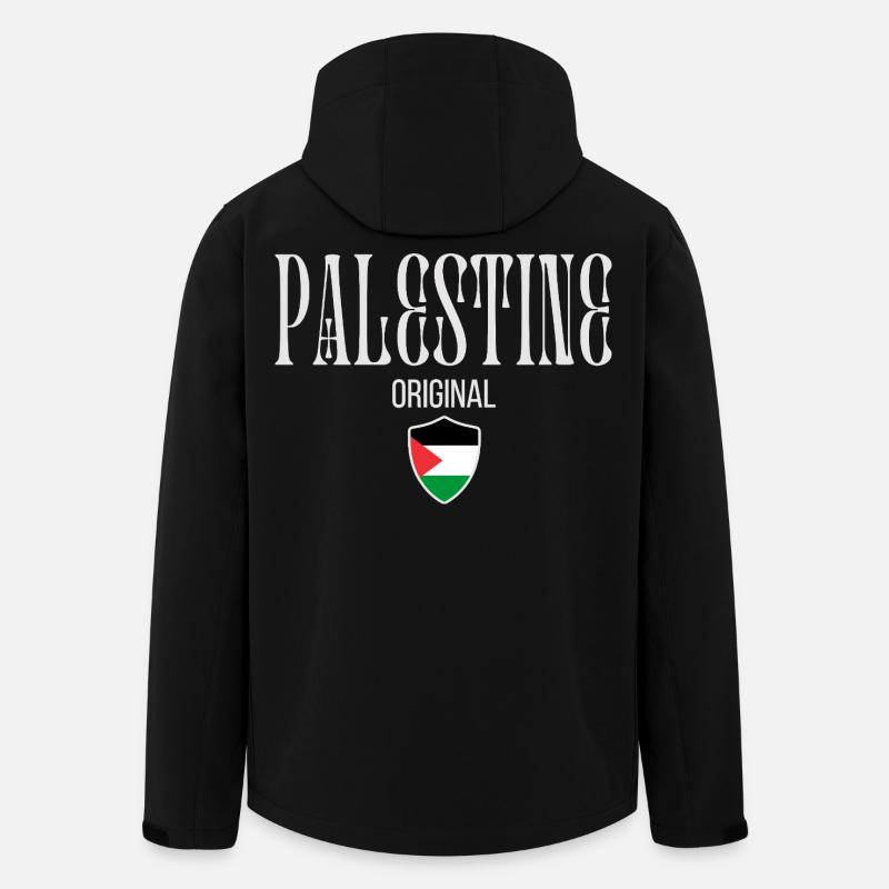 J'aime la Palestine, la Palestine libre - Veste softshell homme en polyester recyclé Stanley/Stella - noir