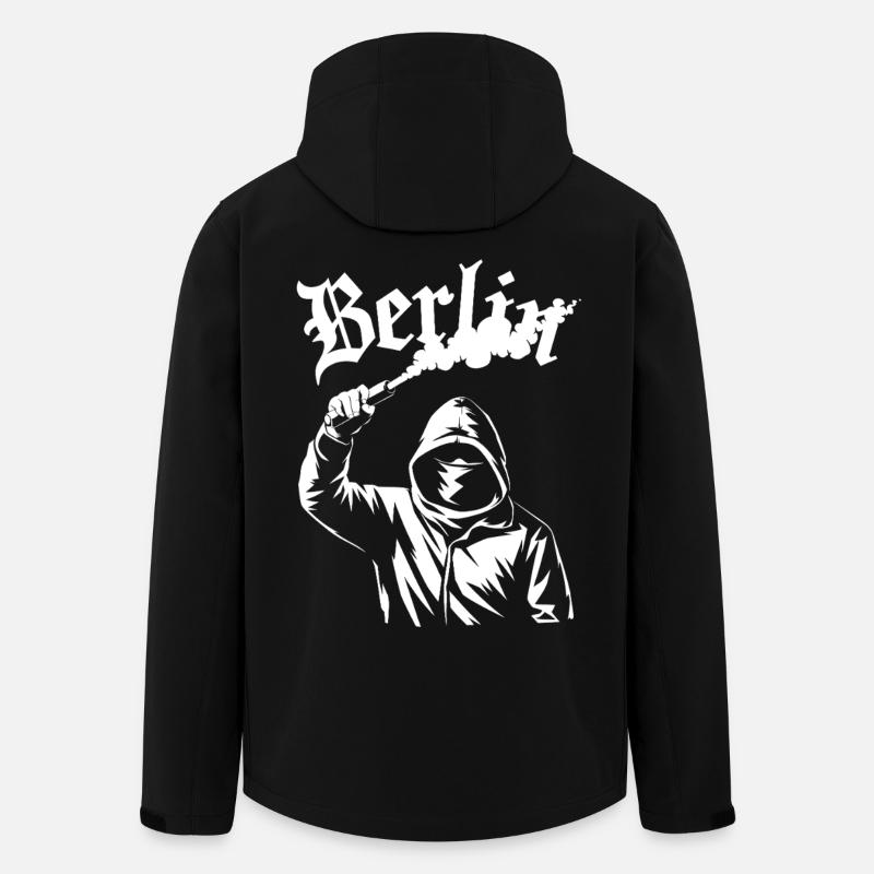 Sweat à capuche Revolt Street Art - Veste softshell homme en polyester recyclé Stanley/Stella - noir