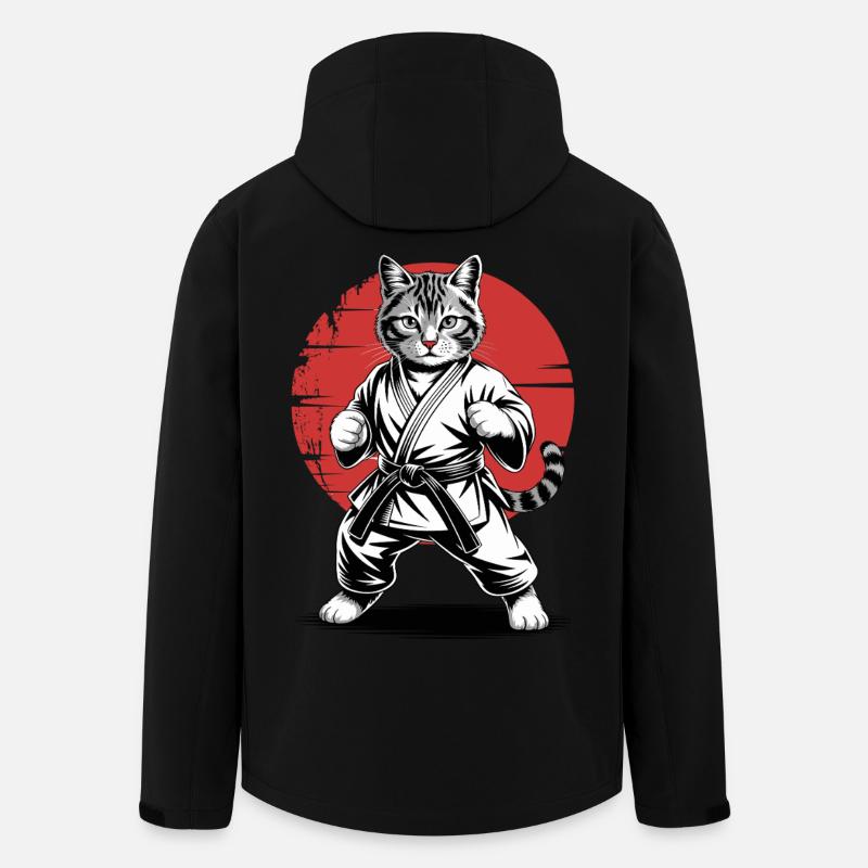 Karate, Judo, Japanese martial arts, cat - Men’s Recycled Softshell Jacket by Stanley/Stella - black