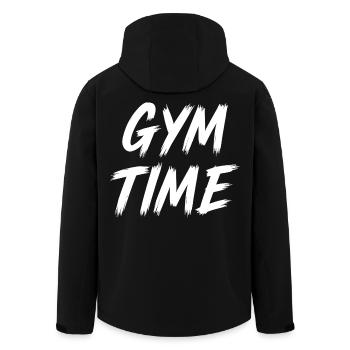 Zeit im Fitnessstudio - Recycelte Männer Softshell-Jacke von Stanley/Stella - Schwarz - Hinten - AI Model Male 185 light (185cm)