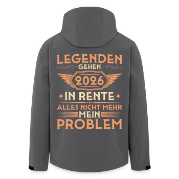 Rentner 2026 - Legende in Rente - Recycelte Männer Softshell-Jacke von Stanley/Stella - Schwarz - Hinten - AI Model Male 185 light (185cm)