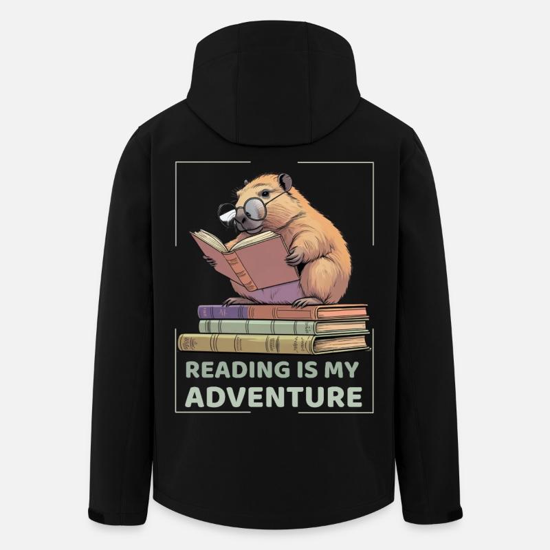 Capybara while reading -Reading adventure - Men’s Recycled Softshell Jacket by Stanley/Stella - black