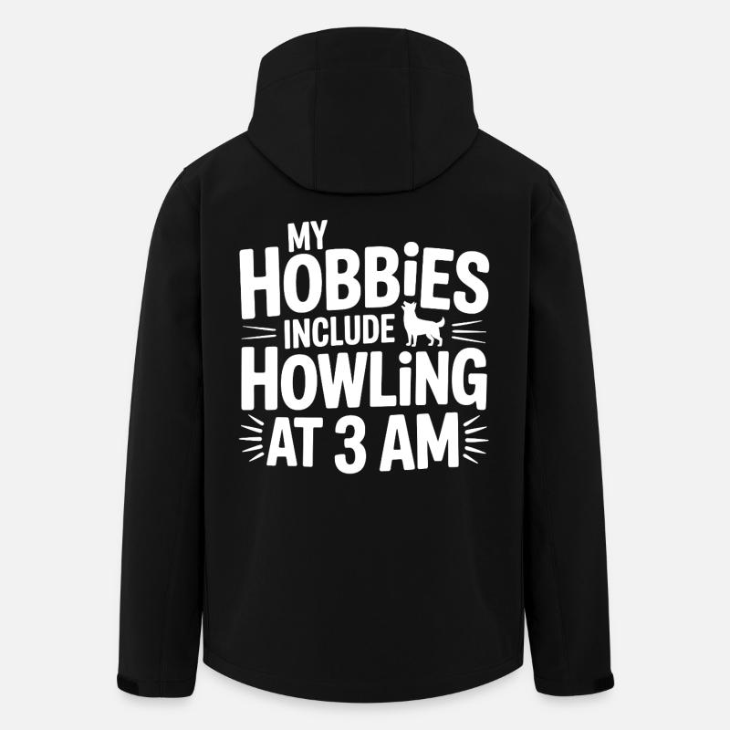 My Hobbies Include Howling Husky - Men’s Recycled Softshell Jacket by Stanley/Stella - black