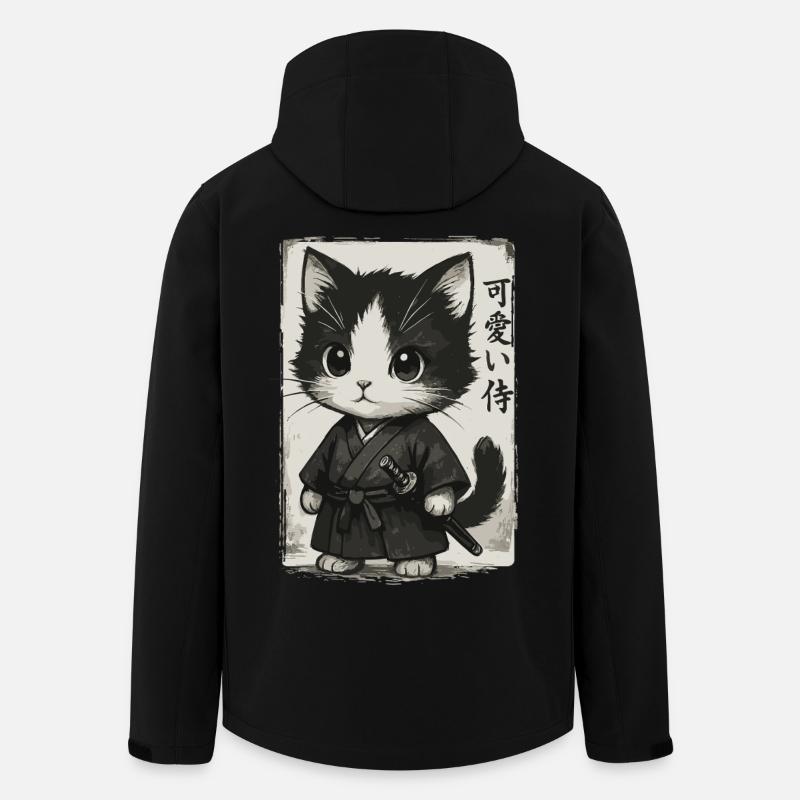 Samurai Katze, Kawaii Kätzchen, Japanischer Kunst - Recycelte Männer Softshell-Jacke von Stanley/Stella - Schwarz