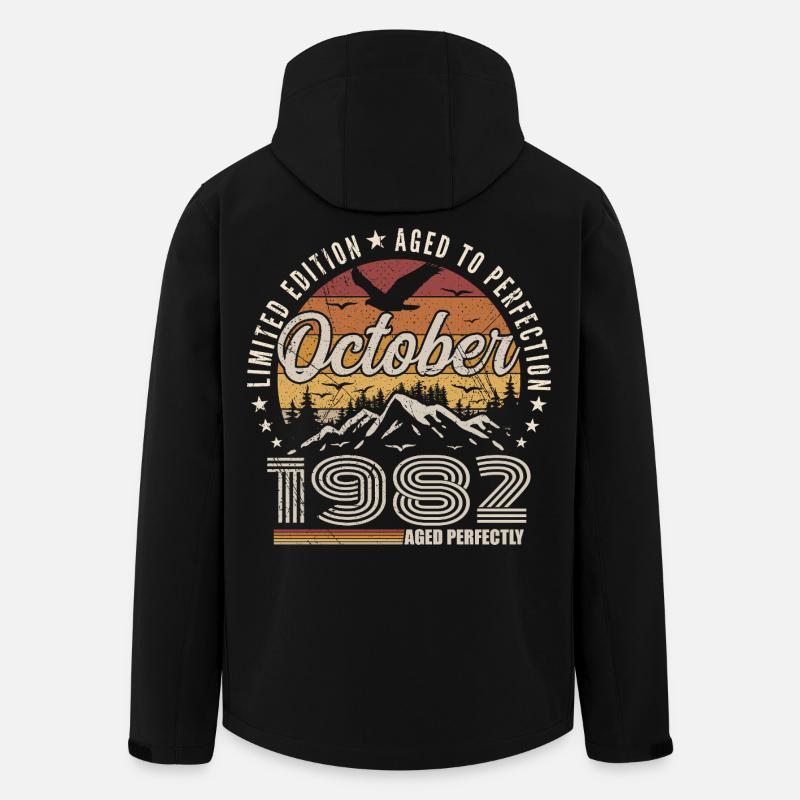Octobre 1992 Cadeau Anniversaire - Octobre 1992 - Veste softshell homme en polyester recyclé Stanley/Stella - noir