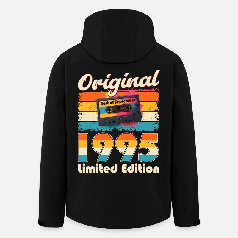 Cassette 30ème Anniversaire Septembre Millésime 1995 - Veste softshell homme en polyester recyclé Stanley/Stella - noir