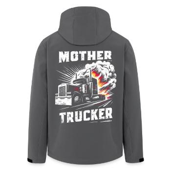 Mère camionneur camion de pompier Illustration chauffeur de camion - Veste softshell homme en polyester recyclé Stanley/Stella - noir - Dos - AI Model Male 185 light (185cm)