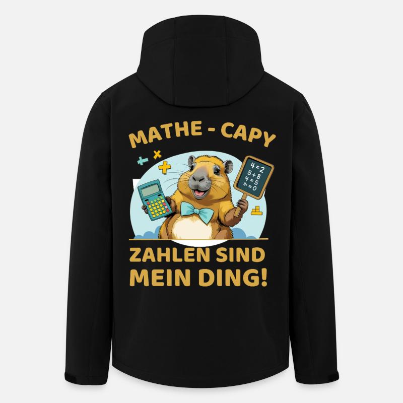 Math Capybara – Numbers are my thing! - Men’s Recycled Softshell Jacket by Stanley/Stella - black