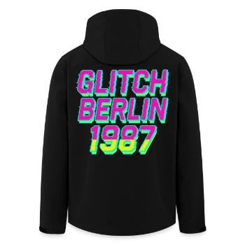 Glitch, Berlin 1987 - Men’s Recycled Softshell Jacket by Stanley/Stella - black - Back - AI Model Male 185 light (185cm)