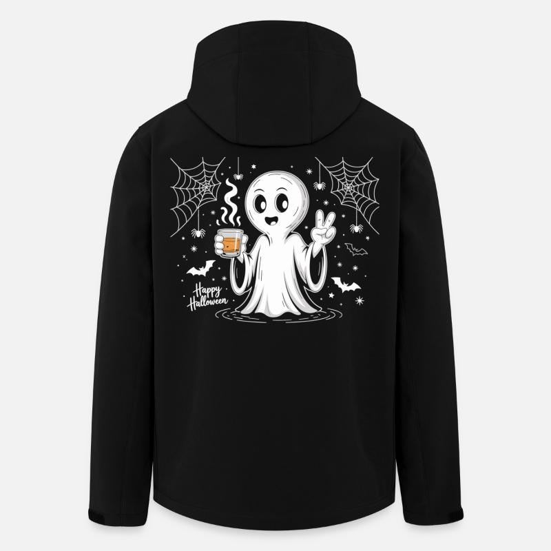 Schauriger Geist mit Halloween-Logo - Recycelte Männer Softshell-Jacke von Stanley/Stella - Schwarz