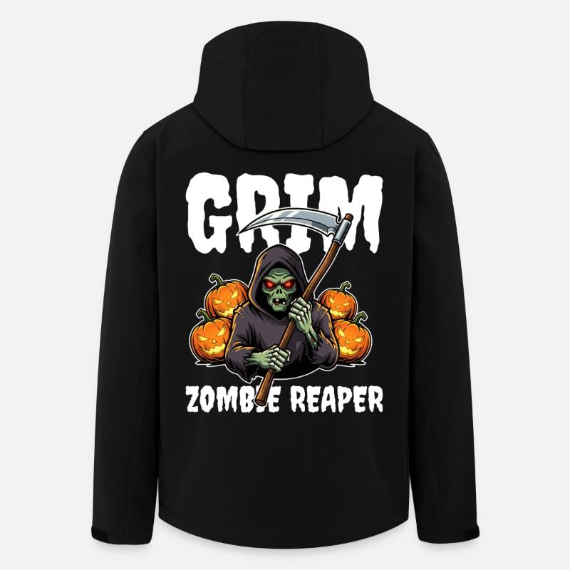 GRIM ZOMBIE REAPER - ZOMBIE HALLOWEEN - Men’s Recycled Softshell Jacket by Stanley/Stella - black