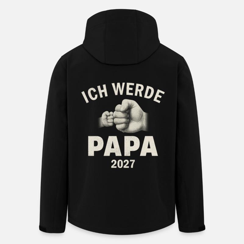 Je serai papa en 2027 - Veste softshell homme en polyester recyclé Stanley/Stella - noir
