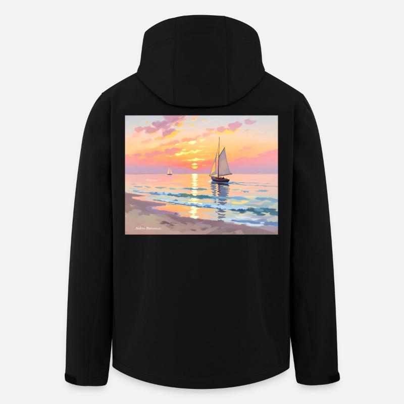 Nautical Sunset on the Beach - Men’s Recycled Softshell Jacket by Stanley/Stella - black