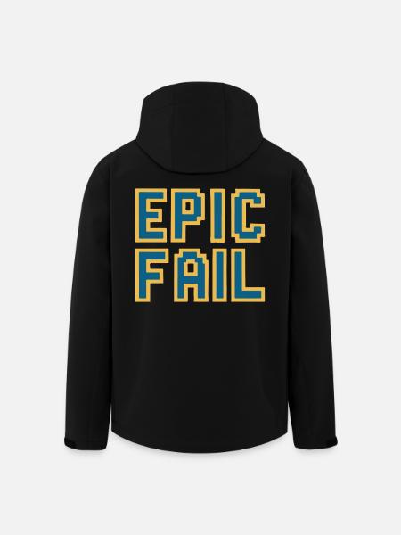 Epic fail - retro 8-bit gaming meme - Men’s Recycled Softshell Jacket by Stanley/Stella - black