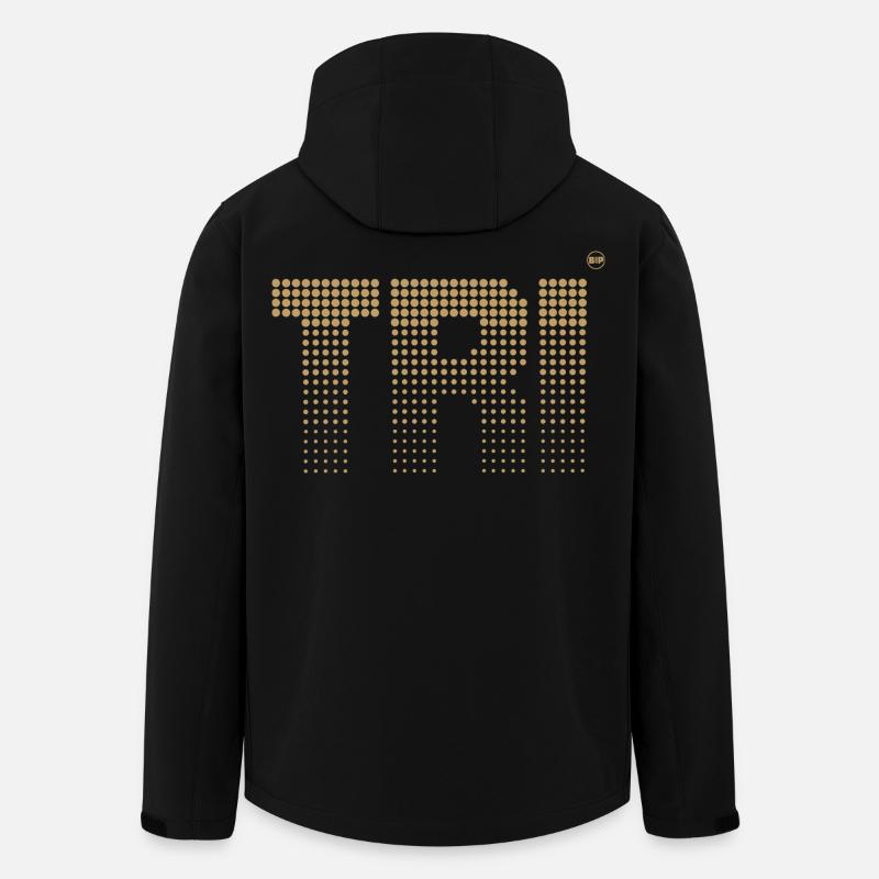 TRI Gold - Triathlon stylish gold design - Men’s Recycled Softshell Jacket by Stanley/Stella - black