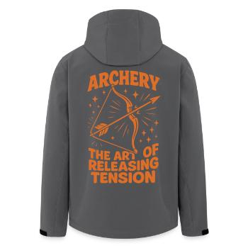 Funny Archery Archer Art - Men’s Recycled Softshell Jacket by Stanley/Stella - black - Back - AI Model Male 185 light (185cm)