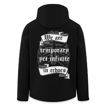 Temporaire mais infini en écho Citation existentielle - Veste softshell homme en polyester recyclé Stanley/Stella - noir - Dos - AI Model Male 185 light (185cm)