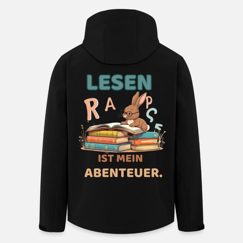 Leseabenteuer mit Häschen - Recycelte Männer Softshell-Jacke von Stanley/Stella - Schwarz
