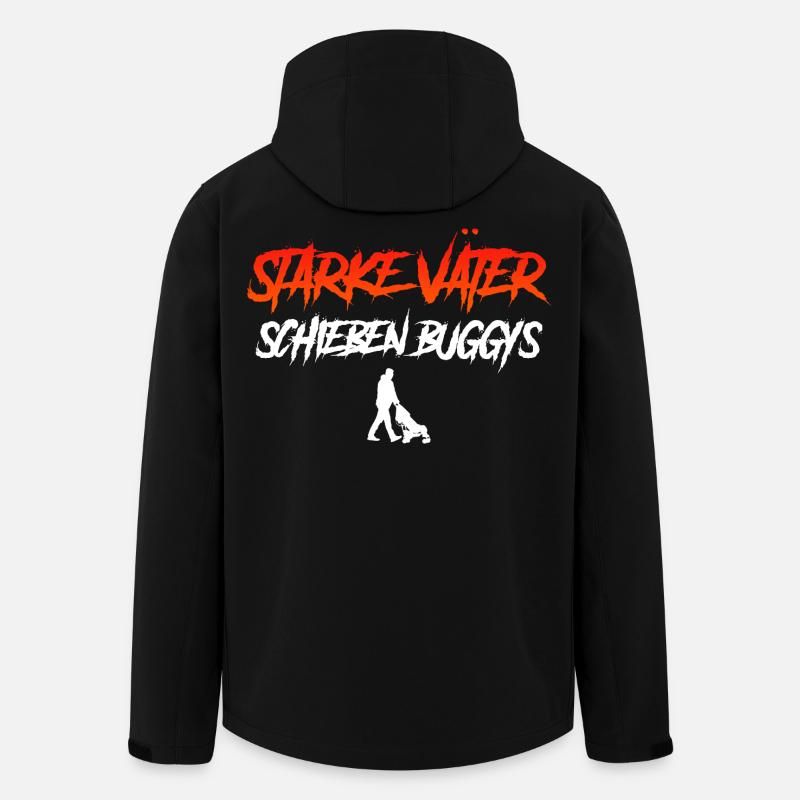 Vaterschaft STARKE MÄNNER SCHIEBEN BUGGYS - Recycelte Männer Softshell-Jacke von Stanley/Stella - Schwarz