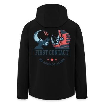 alien_astronaut_first_contact - Men’s Recycled Softshell Jacket by Stanley/Stella - black - Back - AI Model Male 185 light (185cm)