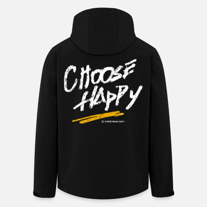 choose_happy_motivation_motivational - Veste softshell homme en polyester recyclé Stanley/Stella - noir