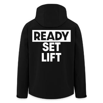 Ready Set Lift - Recycelte Männer Softshell-Jacke von Stanley/Stella - Schwarz - Hinten - AI Model Male 185 light (185cm)