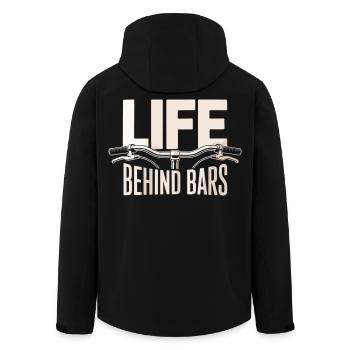 Life Behind Bars Rad Shirt - Men’s Recycled Softshell Jacket by Stanley/Stella - black - Back - AI Model Male 185 light (185cm)
