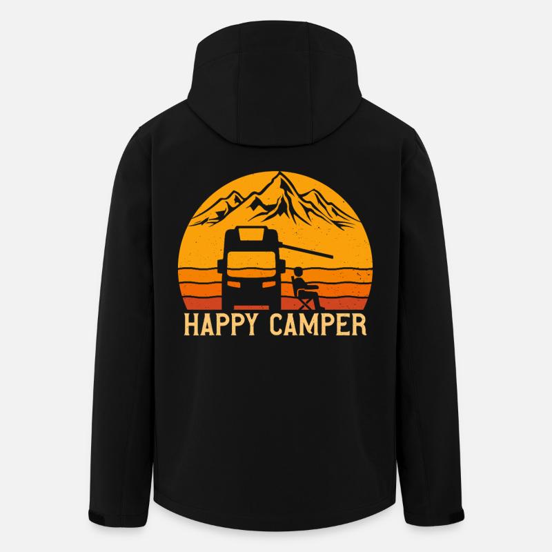 Happy Camper Camper Camping - Men’s Recycled Softshell Jacket by Stanley/Stella - black
