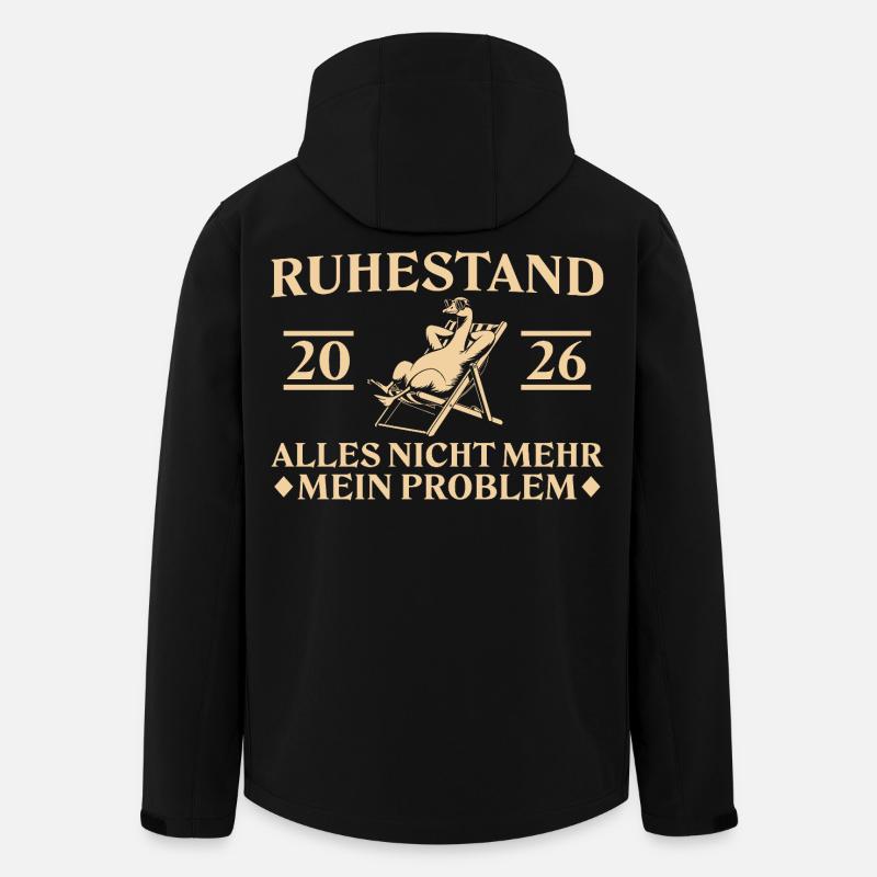 Ruhestand 2026 - Gans im Liegestuhl - Recycelte Männer Softshell-Jacke von Stanley/Stella - Schwarz