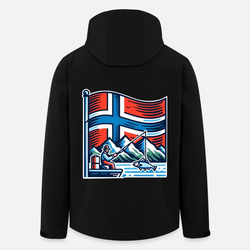 Bateau de pêche Norvège - Veste softshell homme en polyester recyclé Stanley/Stella - noir