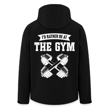 Ich wäre lieber im Fitnessstudio - Recycelte Männer Softshell-Jacke von Stanley/Stella - Schwarz - Hinten - AI Model Male 185 light (185cm)