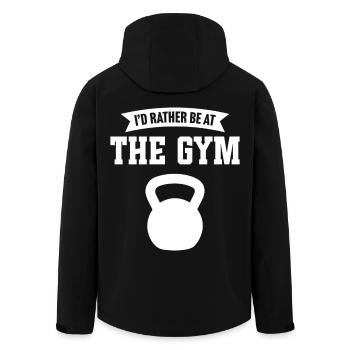 Ich wäre lieber im Fitnessstudio - Recycelte Männer Softshell-Jacke von Stanley/Stella - Schwarz - Hinten - AI Model Male 185 light (185cm)