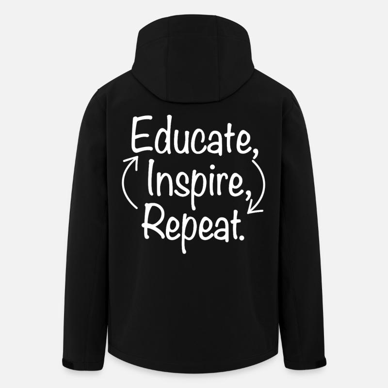 Educate Inspire Repeat Teacher Saying - Men’s Recycled Softshell Jacket by Stanley/Stella - black