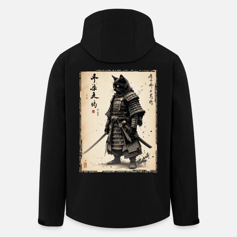 Samurai Katze, Japanischer Krieger & Kämpfer - Recycelte Männer Softshell-Jacke von Stanley/Stella - Schwarz