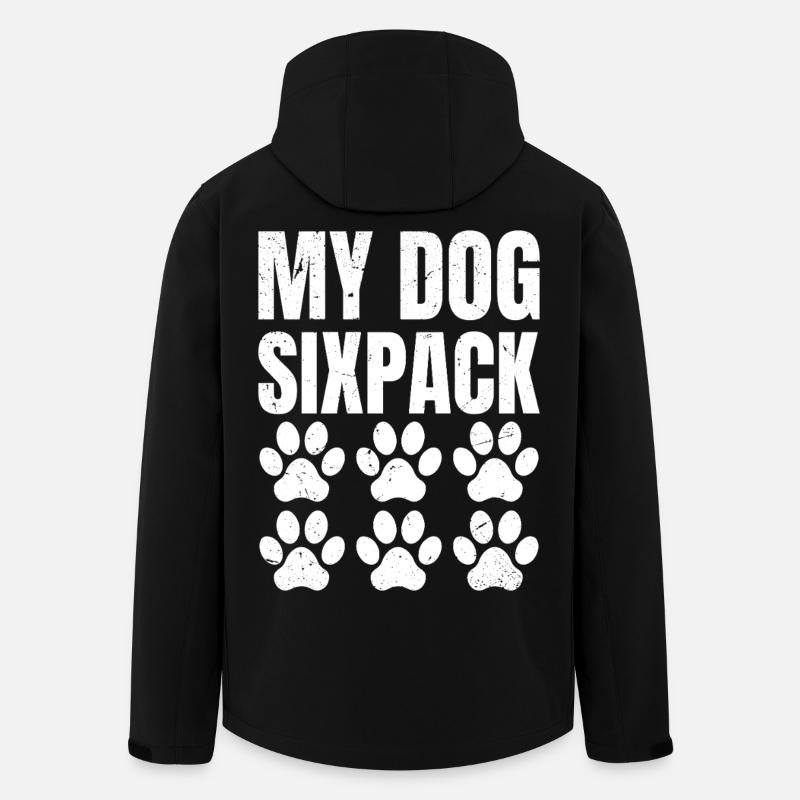 My Dog Six Pack Retro - Men’s Recycled Softshell Jacket by Stanley/Stella - black