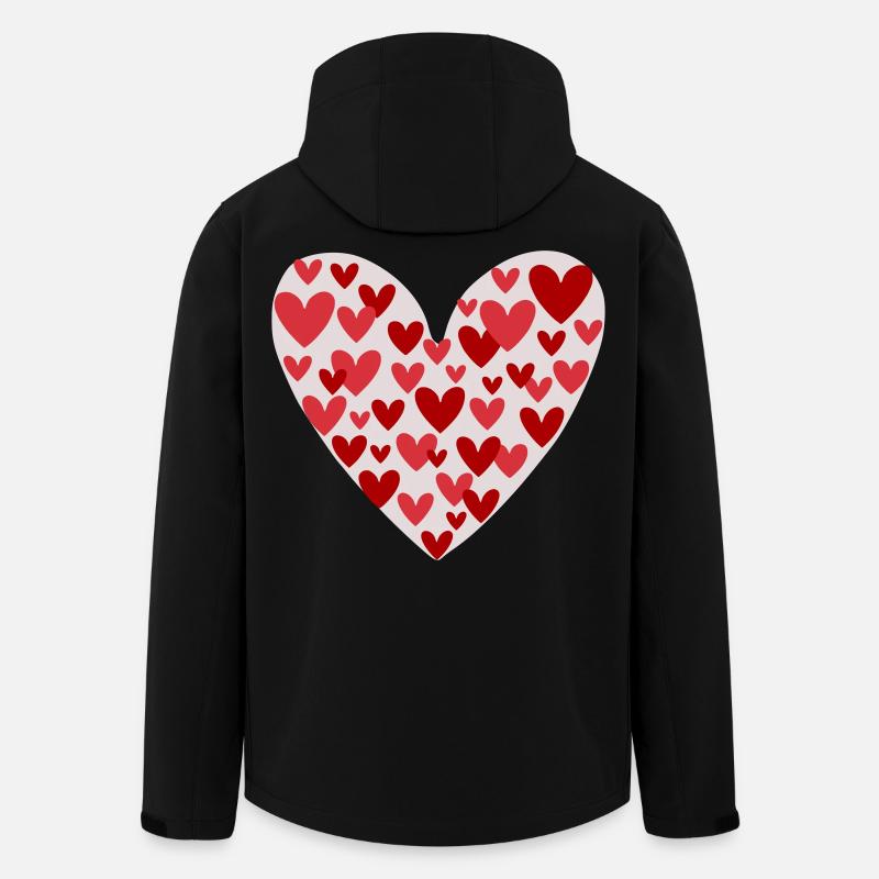 De nombreux motifs de cœurs - Veste softshell homme en polyester recyclé Stanley/Stella - noir