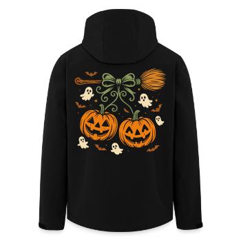 Halloween Kürbisse mit Geistern und Besen - Recycelte Männer Softshell-Jacke von Stanley/Stella - Schwarz - Hinten - AI Model Male 185 light (185cm)
