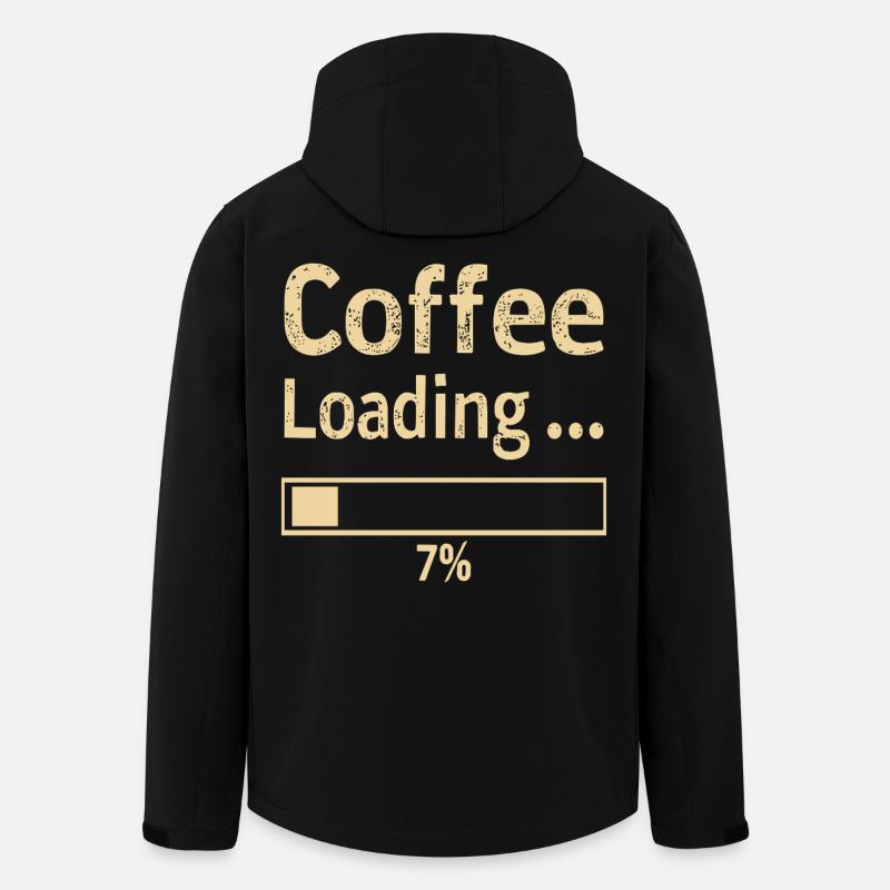 Coffee Loading Spruch Zitat - Recycelte Männer Softshell-Jacke von Stanley/Stella - Schwarz