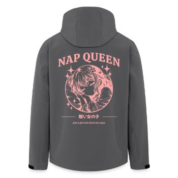 Chemise Anime Nap Queen – Coquette rose et douillette - Veste softshell homme en polyester recyclé Stanley/Stella - noir - Dos - AI Model Male 185 light (185cm)