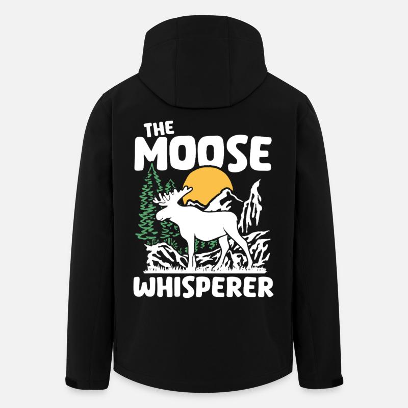 Moose Nature Silhouette Design - Men’s Recycled Softshell Jacket by Stanley/Stella - black