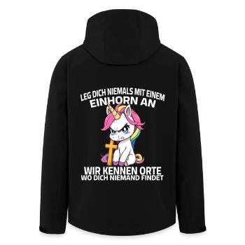 Never mess with a unicorn - Men’s Recycled Softshell Jacket by Stanley/Stella - black - Back - AI Model Male 185 light (185cm)