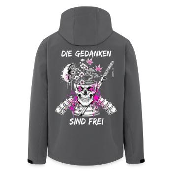 Warrior Skull Samurai - Men’s Recycled Softshell Jacket by Stanley/Stella - black - Back - AI Model Male 185 light (185cm)