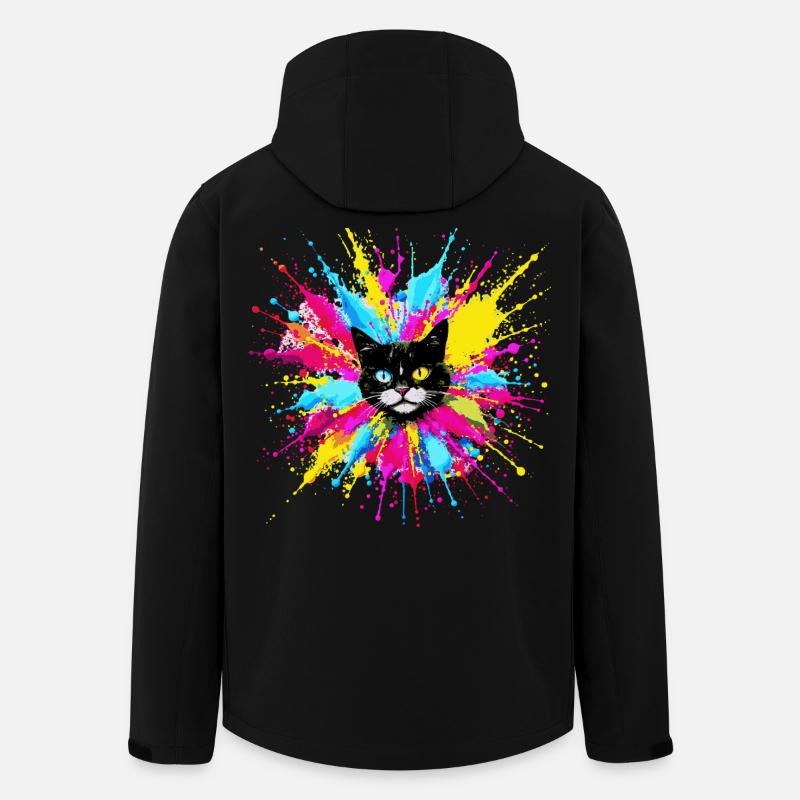 Bunte Katze - Recycelte Männer Softshell-Jacke von Stanley/Stella - Schwarz