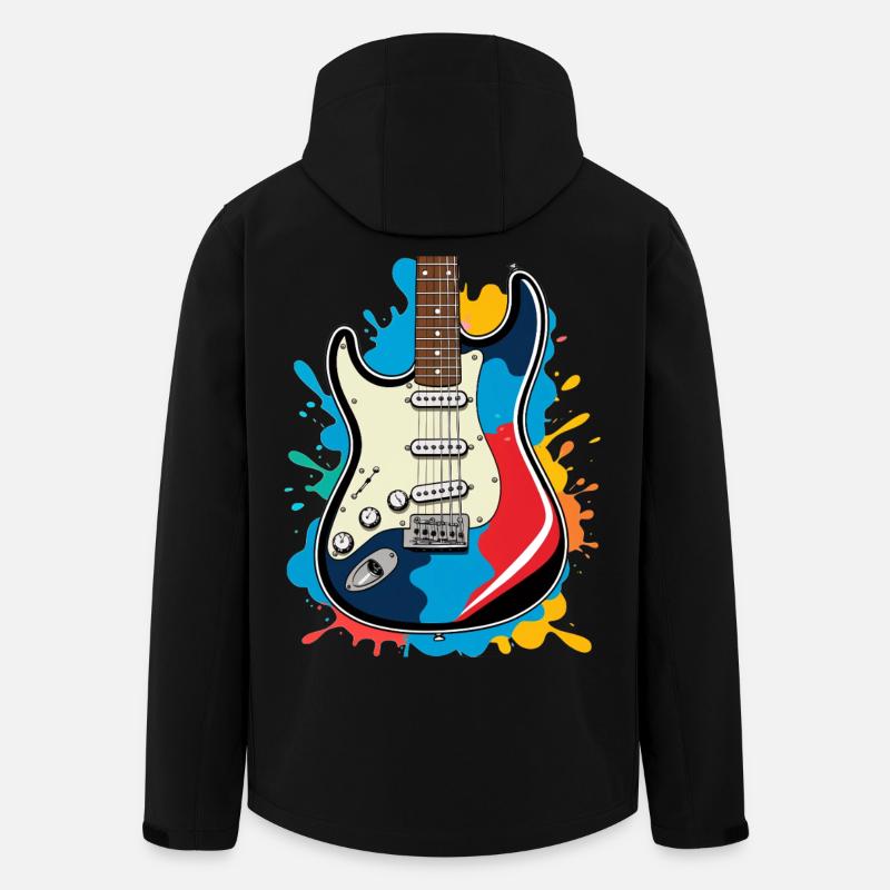 Illustration créative de guitare électrique - Veste softshell homme en polyester recyclé Stanley/Stella - noir