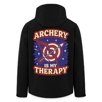 Archery Is My Therapy Archer - Men’s Recycled Softshell Jacket by Stanley/Stella - black - Back - AI Model Male 185 light (185cm)